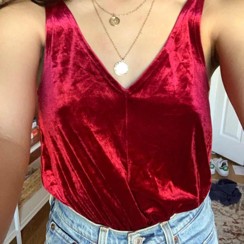 Red Velvet Blouse